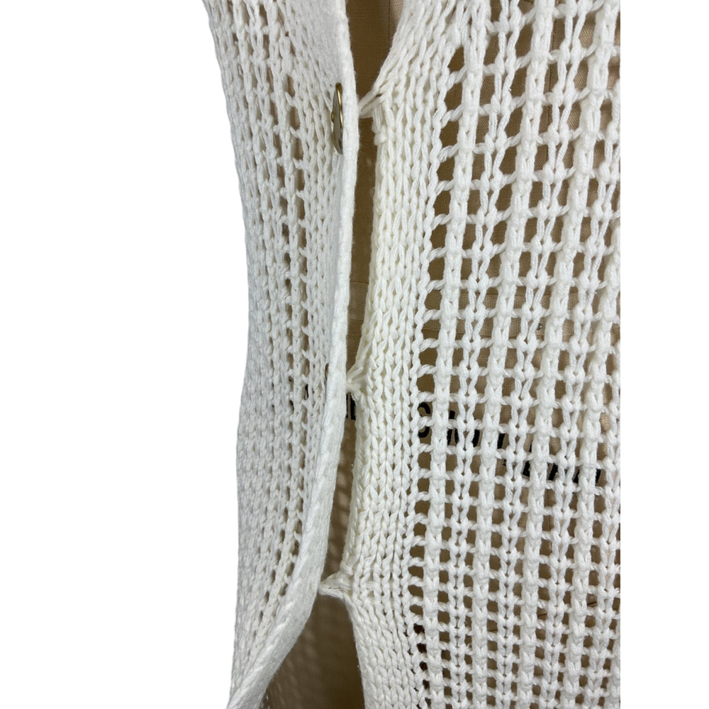 Anthropologie Open Knit Cream Duster Vest NWT - Picture 6 of 6